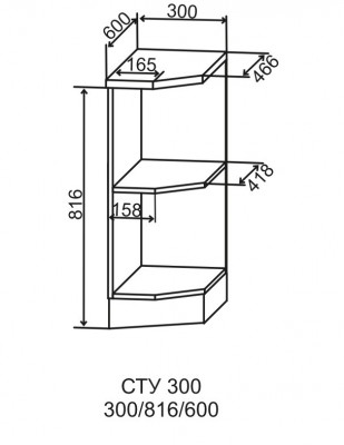 Шкаф нижний 300 полки открытые Фортуна ДСВ