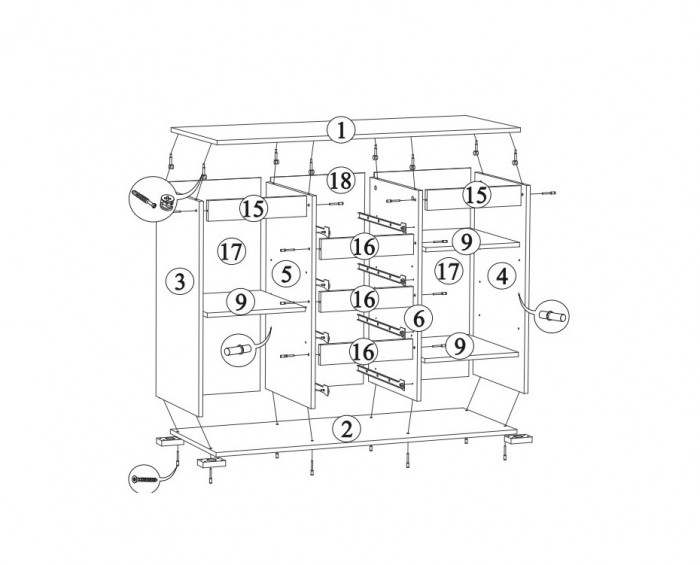 Комод со створками Валенсия