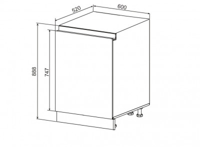 Шкаф нижний 600 1ств. Марсель Гола 