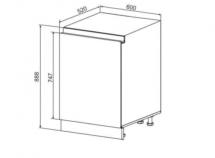 Шкаф нижний 600 1ств. Марсель Гола