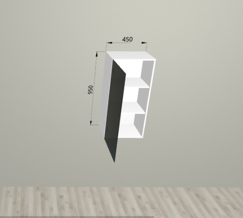 Шкаф навесной со стеклом в ал. проф. 450/950 Санвут