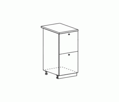 Шкаф нижний 400 2 ящика Гранд
