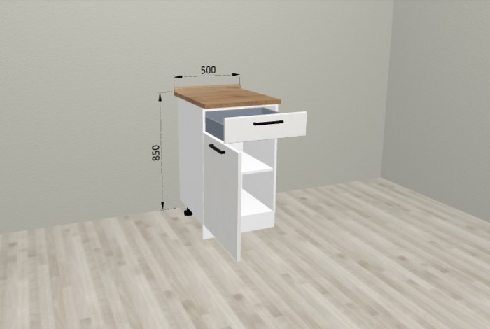 Шкаф нижний 500 с 1 ящиком Санвут МДФ