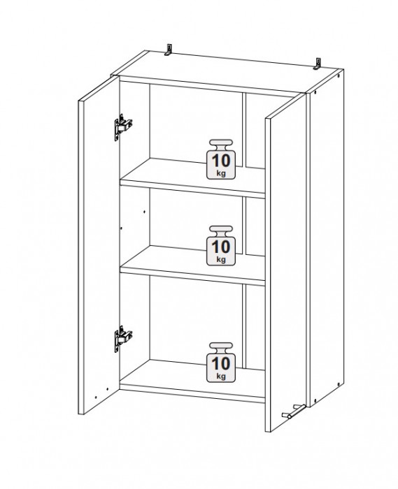 Шкаф верхний 600 (премьер) Олива металлик