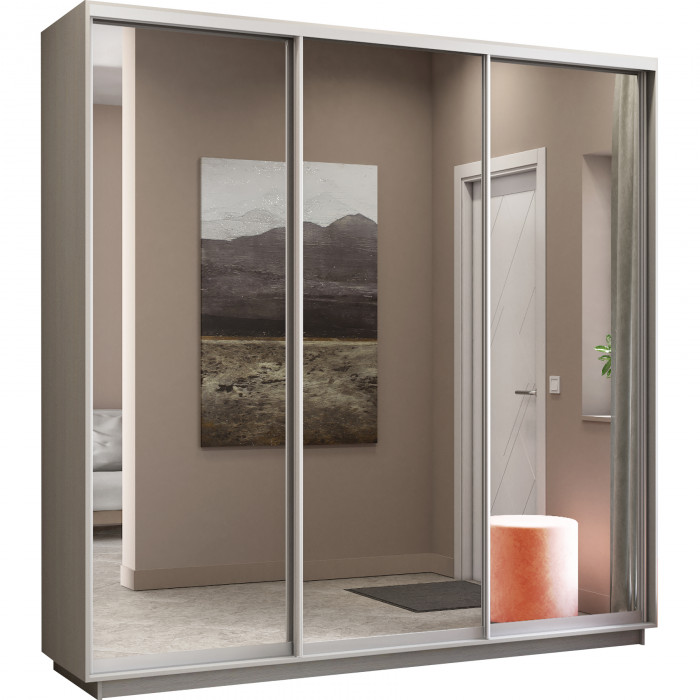 Шкаф купе Трио 3 зеркала Экспресс 2400х2400 Е1