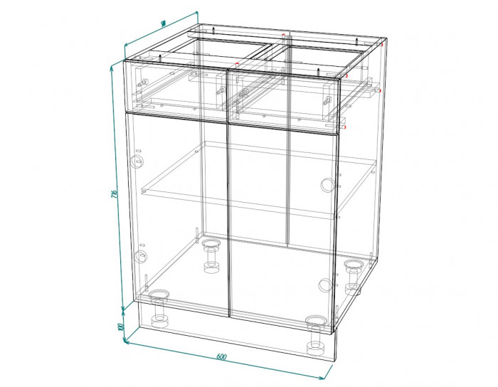 Шкаф нижний с ящиками ШН2Я 600 Норд