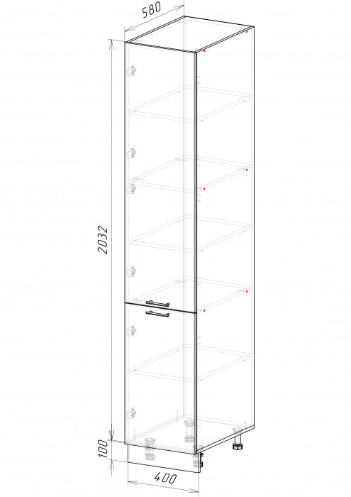 Пенал с глухими створками П 400 Норд Line
