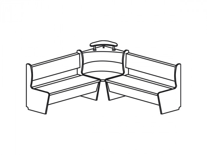 Кухонный уголок большой Домино оранжевый