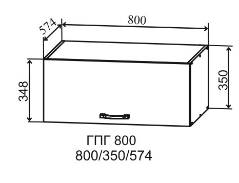 Шкаф верхний глубокий горизонтальный 800/350 Тренто