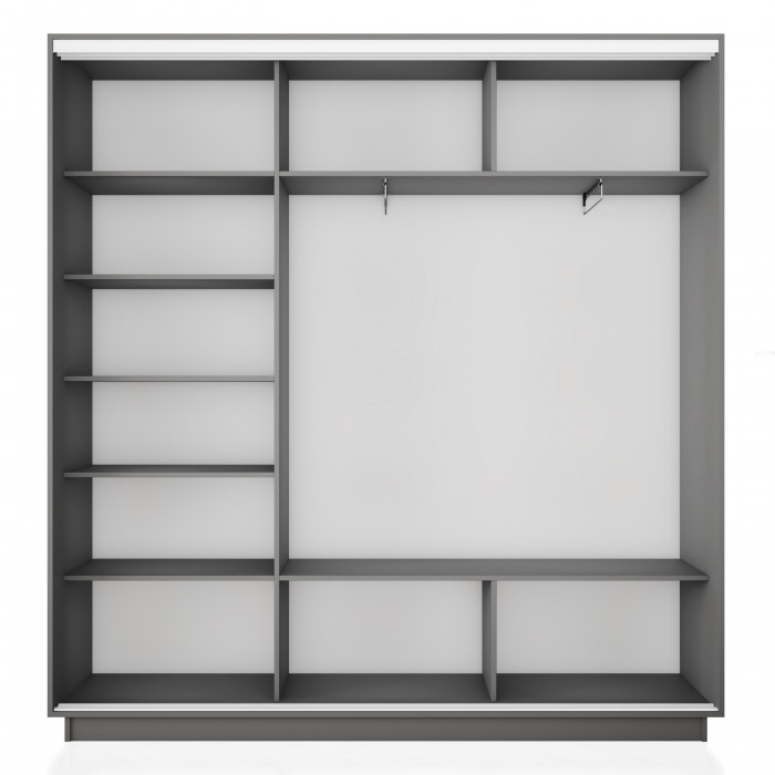 Шкаф купе 3-х дв. 2 зеркала и ДСП 2100/2400/450 Экспресс 2