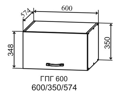 Шкаф верхний глубокий горизонтальный 600/350 Тренто