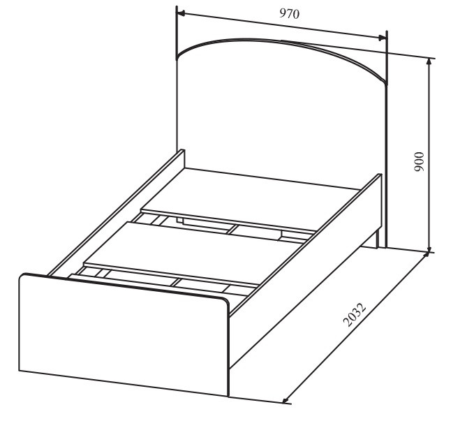 Кровать 900 Сканди