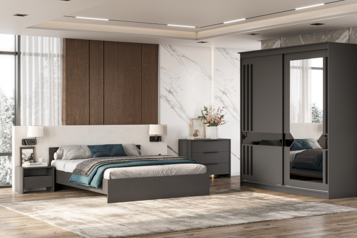 Шкаф купе №25 Блэк Лайт 2000