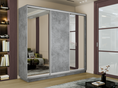 Шкаф купе 3-х дв. 2 зеркала и ДСП 2400/2400/450 Экспресс 2