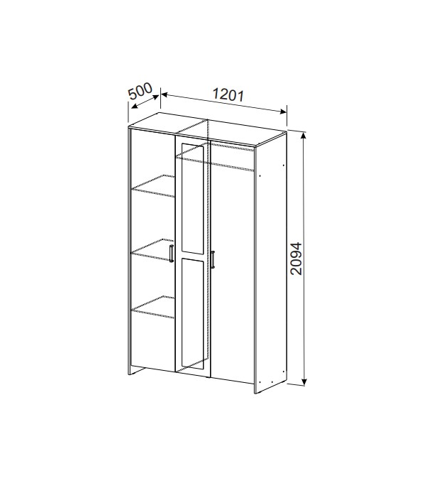 Шкаф 3-х створчатый МСП №1