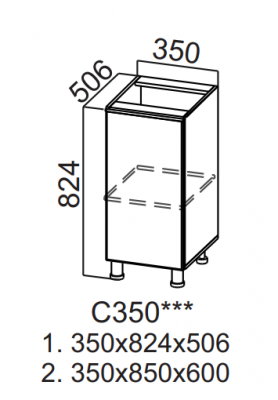 Шкаф нижний 350 Квадро СВ