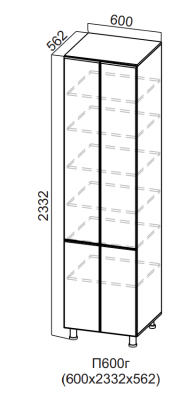 Пенал глухой 2 створки 600/2332 Квадро СВ