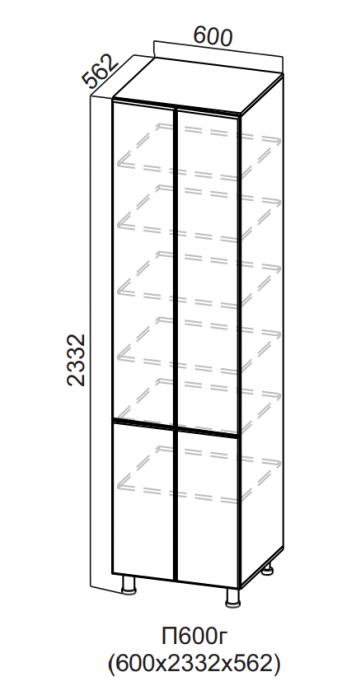 Пенал глухой 2 створки 600/2332 Квадро СВ