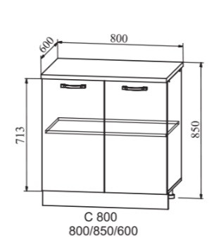 Шкаф нижний 800 Тито