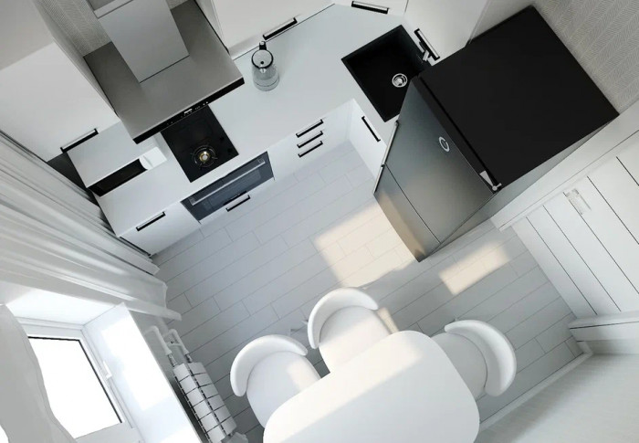 Кухонный гарнитур угловой Антрацит-2200х1000 (стол. 26 мм)