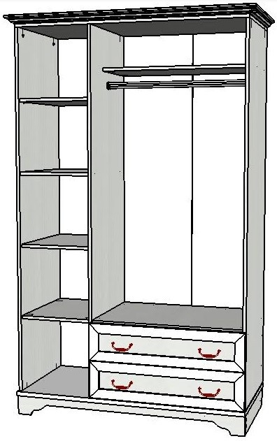Шкаф 3-х створчатый с зеркалом Классика