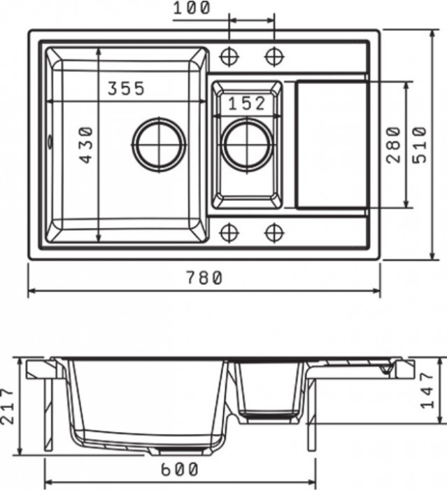Мойка для кухни Липси 780К