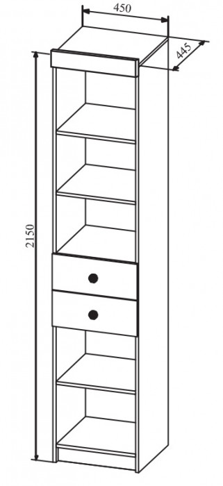 Стеллаж 450 с ящиками Сканди