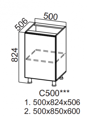 Шкаф нижний 500 Квадро СВ