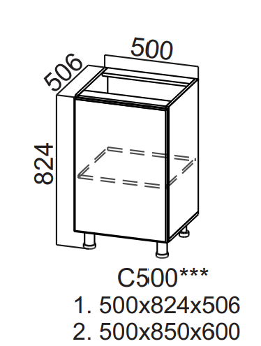 Шкаф нижний 500 Квадро СВ