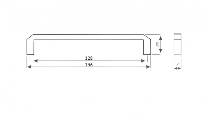 Ручка-скоба СМ-6 (128мм) металл черный матовый СВ