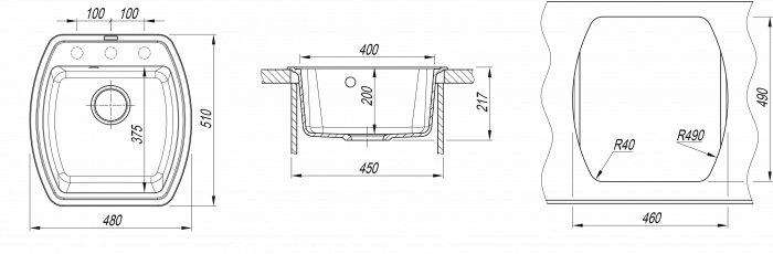 Мойка для кухни Нире 480