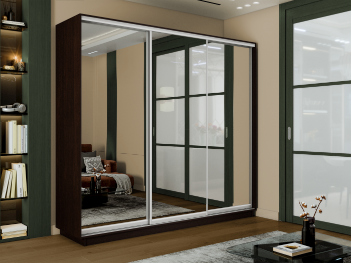 Шкаф купе 3-х дв. 3 зеркала 2100/2200/450 Экспресс 2