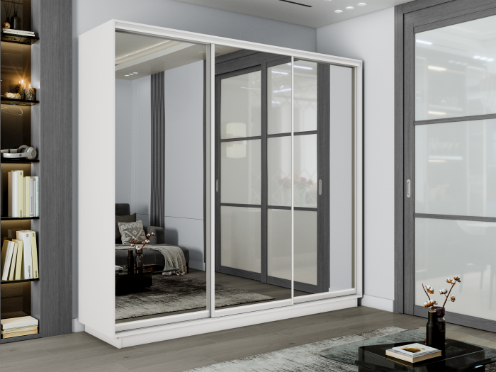 Шкаф купе 3-х дв. 3 зеркала 2100/2200/450 Экспресс 2