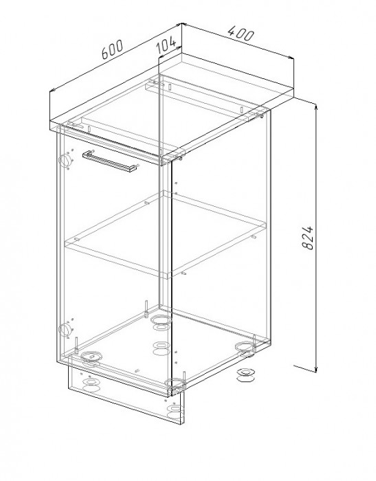 Шкаф нижний 400 Санвут МДФ