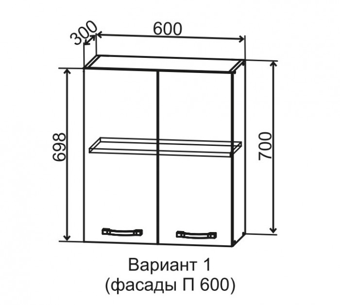 Шкаф верхний 600/700 Фортуна ДСВ