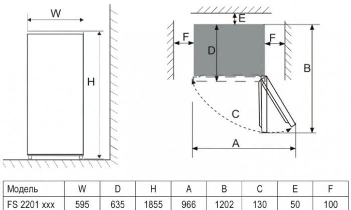 Отдельностоящий холодильник Evelux FS 2201 DXN