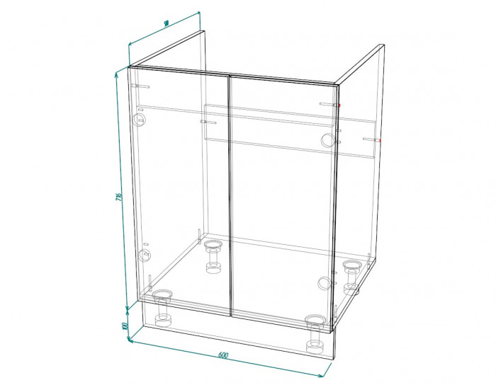 Шкаф нижний под мойку ШНМ 600 Норд Line