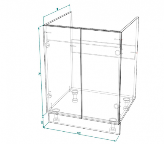 Шкаф нижний под мойку ШНМ 600 Норд Line
