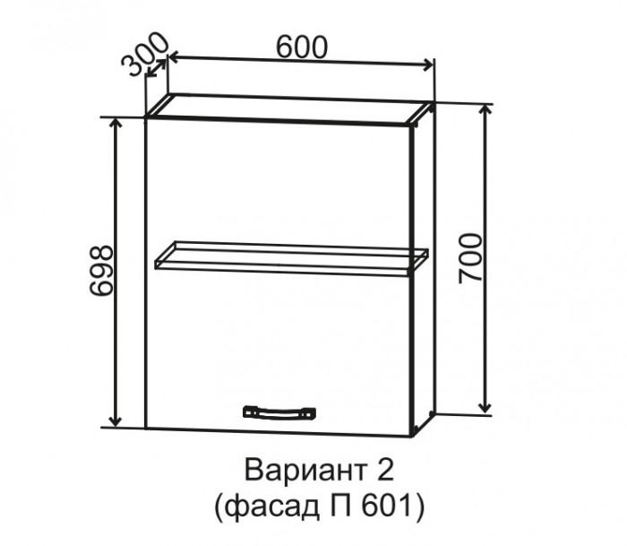 Шкаф верхний 600/700 с 1 свт. Фортуна ДСВ