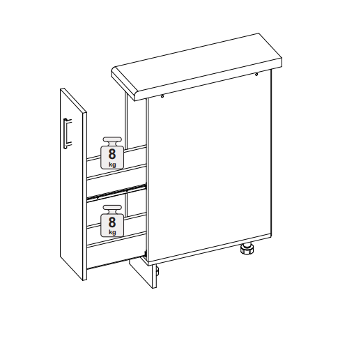 Шкаф нижний 200 бутылочница Олива глянец