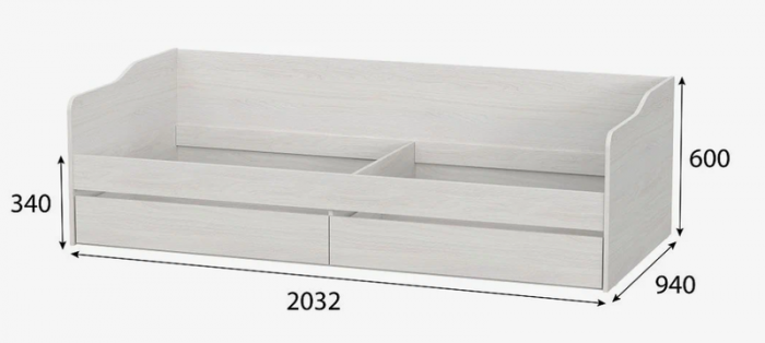 Кровать-диван КР-1 NN-мебель Серия 2 (с основанием ЛДСП)