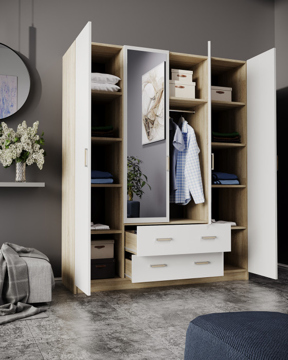 Шкаф распашной 4-х дверный 1600 Космос