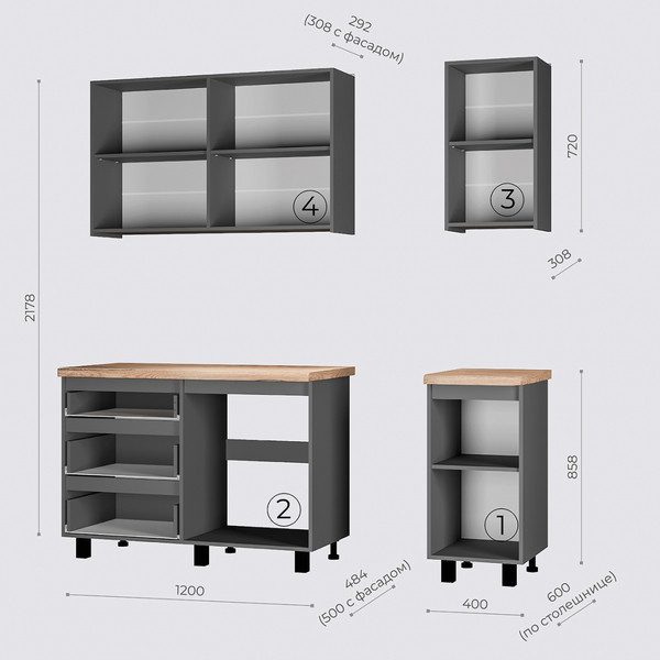 Кухонный гарнитур Асти 1,6 м