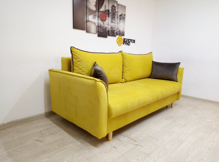 Диван Барселона в ткани желтый-нелла-070 (велюр)
