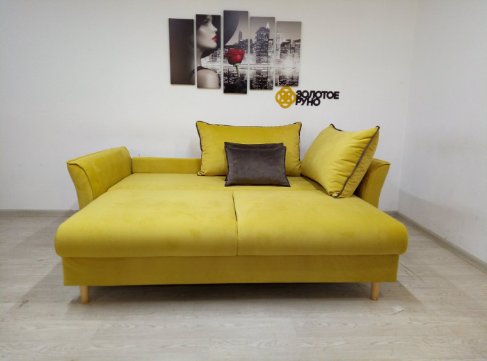 Диван Барселона в ткани желтый-нелла-070 (велюр)