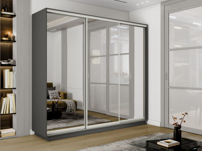 Шкаф купе 3-х дв. 3 зеркала 2400/2200/450 Экспресс 2