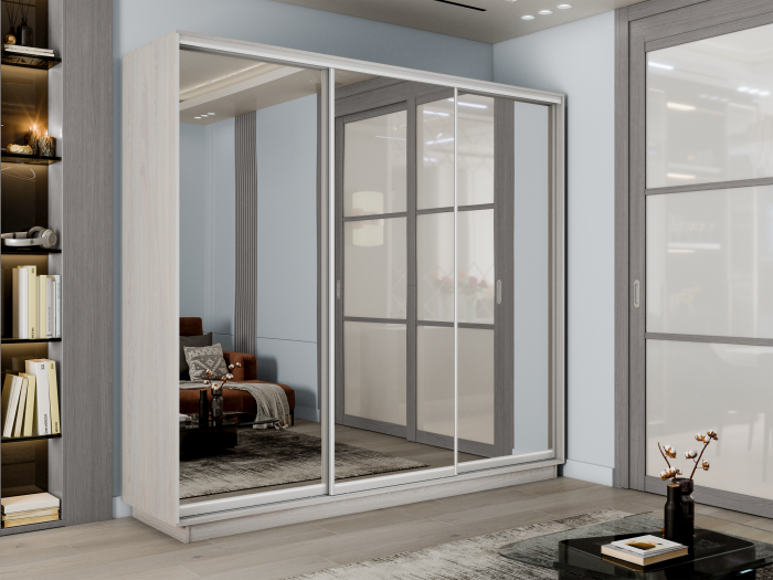 Шкаф купе 3-х дв. 3 зеркала 2400/2200/600 Экспресс 2