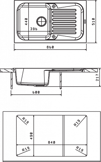 Мойка для кухни Арона 860
