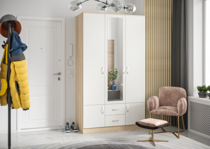 Шкаф трехстворчатый с зеркалом Ронда