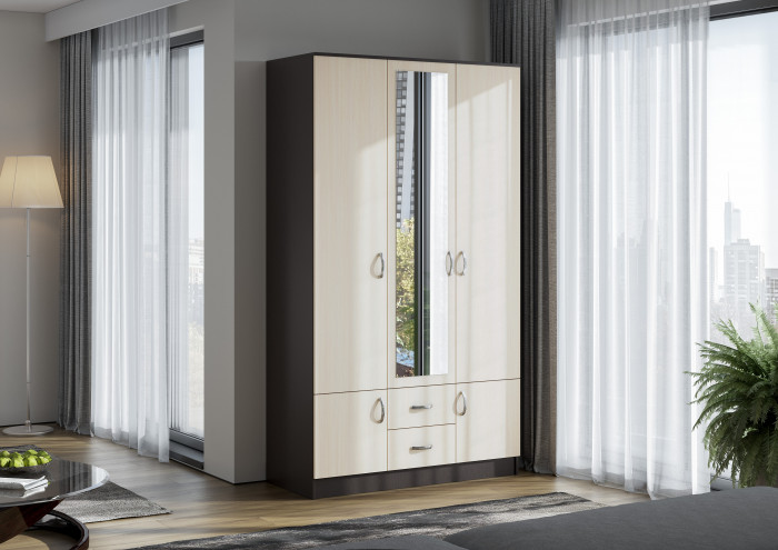 Шкаф трехстворчатый с зеркалом Ронда